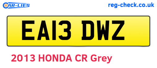 EA13DWZ are the vehicle registration plates.