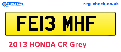 FE13MHF are the vehicle registration plates.