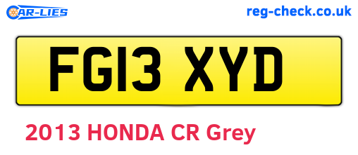 FG13XYD are the vehicle registration plates.