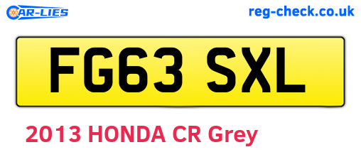 FG63SXL are the vehicle registration plates.