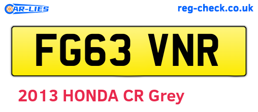 FG63VNR are the vehicle registration plates.