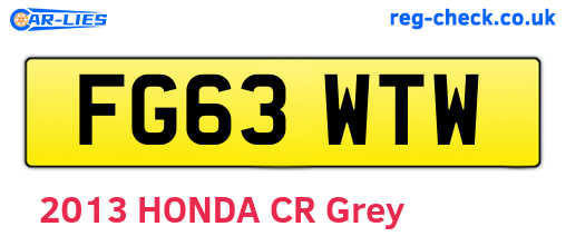 FG63WTW are the vehicle registration plates.