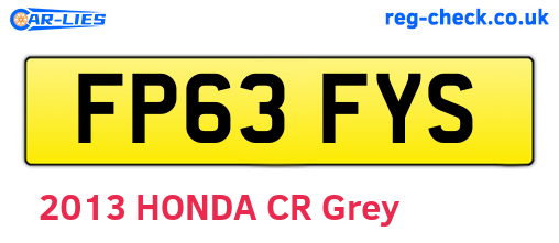 FP63FYS are the vehicle registration plates.