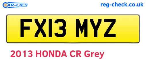 FX13MYZ are the vehicle registration plates.