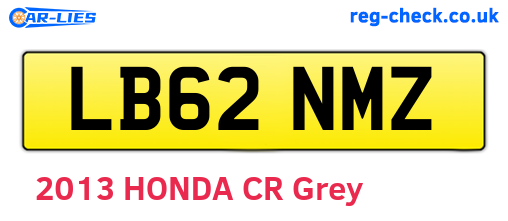 LB62NMZ are the vehicle registration plates.