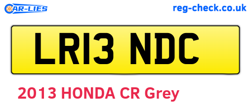 LR13NDC are the vehicle registration plates.