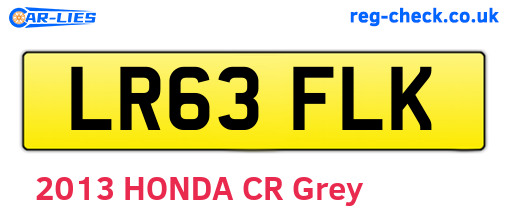 LR63FLK are the vehicle registration plates.