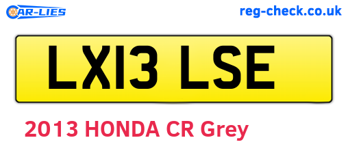LX13LSE are the vehicle registration plates.