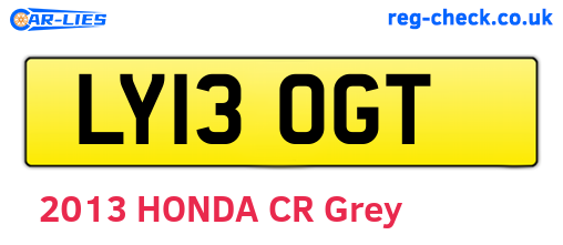 LY13OGT are the vehicle registration plates.