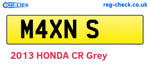 M4XNS are the vehicle registration plates.