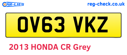 OV63VKZ are the vehicle registration plates.