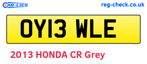 OY13WLE are the vehicle registration plates.
