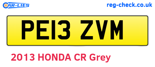 PE13ZVM are the vehicle registration plates.