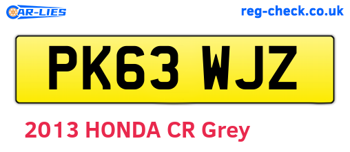 PK63WJZ are the vehicle registration plates.