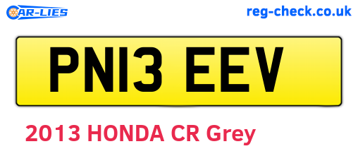 PN13EEV are the vehicle registration plates.