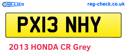 PX13NHY are the vehicle registration plates.