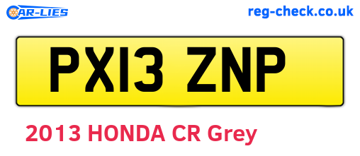 PX13ZNP are the vehicle registration plates.