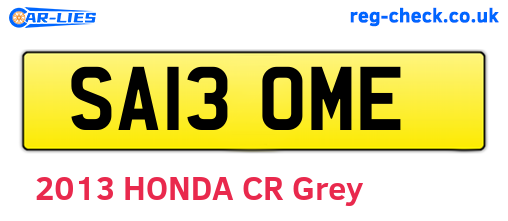 SA13OME are the vehicle registration plates.