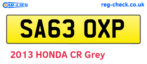SA63OXP are the vehicle registration plates.