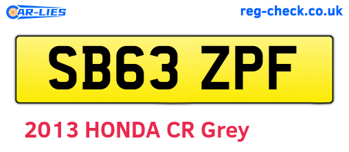 SB63ZPF are the vehicle registration plates.
