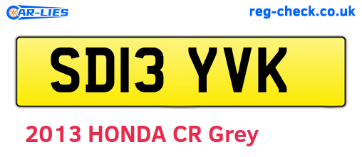SD13YVK are the vehicle registration plates.