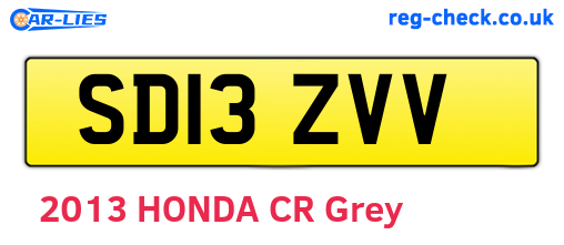 SD13ZVV are the vehicle registration plates.