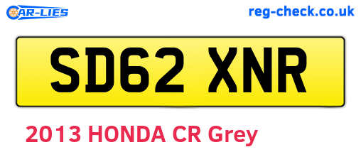 SD62XNR are the vehicle registration plates.