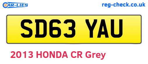 SD63YAU are the vehicle registration plates.