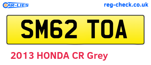 SM62TOA are the vehicle registration plates.