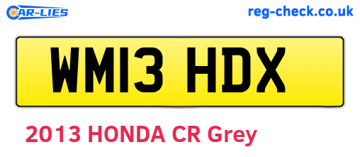 WM13HDX are the vehicle registration plates.