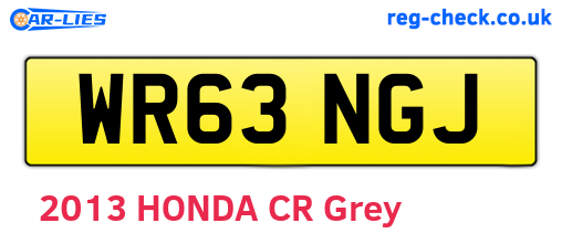 WR63NGJ are the vehicle registration plates.