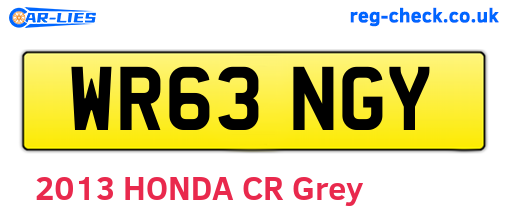 WR63NGY are the vehicle registration plates.