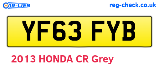 YF63FYB are the vehicle registration plates.