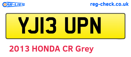 YJ13UPN are the vehicle registration plates.