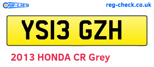 YS13GZH are the vehicle registration plates.