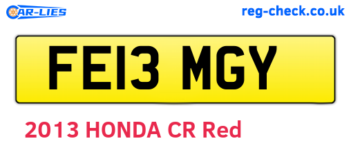 FE13MGY are the vehicle registration plates.