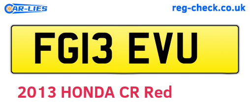 FG13EVU are the vehicle registration plates.