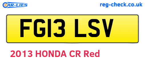 FG13LSV are the vehicle registration plates.