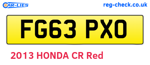 FG63PXO are the vehicle registration plates.