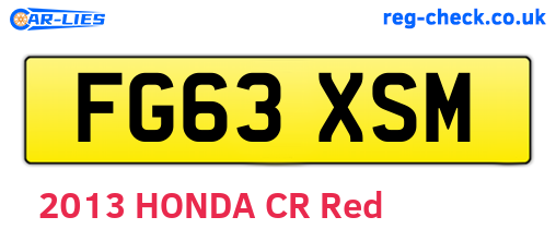 FG63XSM are the vehicle registration plates.