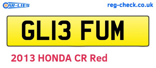 GL13FUM are the vehicle registration plates.