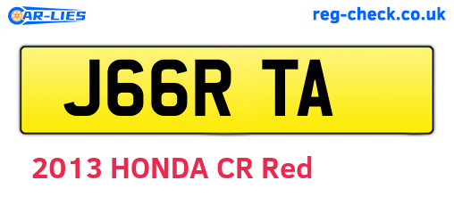 J66RTA are the vehicle registration plates.