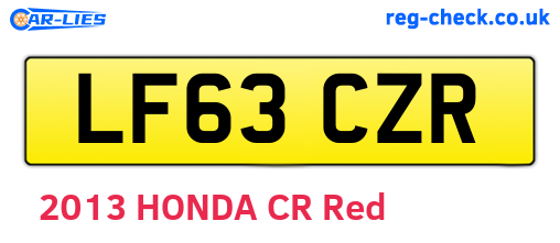 LF63CZR are the vehicle registration plates.