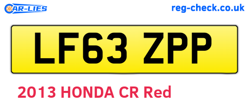 LF63ZPP are the vehicle registration plates.