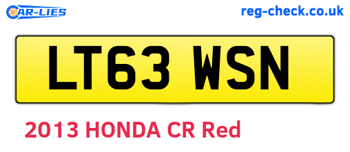 LT63WSN are the vehicle registration plates.