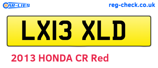LX13XLD are the vehicle registration plates.