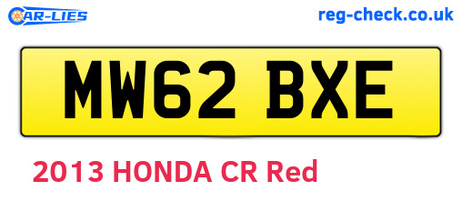 MW62BXE are the vehicle registration plates.