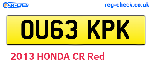 OU63KPK are the vehicle registration plates.