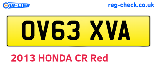 OV63XVA are the vehicle registration plates.