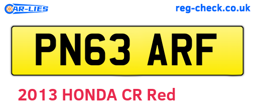 PN63ARF are the vehicle registration plates.